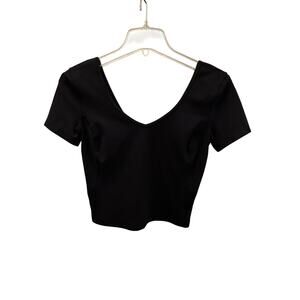 Lululemon Align Black Cropped Top Short Sleeve T-Shirt Nulu Size 2?